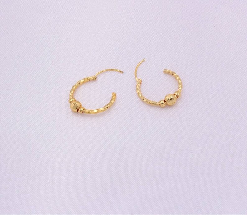 Women Hoop Earrings Punjabi Earrings Bali Nattiyan Earrings Hoops Baliyan 24k Gold Titanium Bali Hoop Earrings Nattiya Gold Hoops