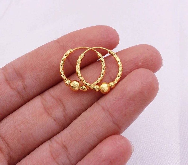 Women Hoop Earrings Punjabi Earrings Bali Nattiyan Earrings Hoops Baliyan 24k Gold Titanium Bali Hoop Earrings Nattiya Gold Hoops