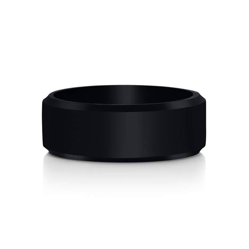 Mens Black Titanium Wedding Band Hypoallergenic Titanium Black Ring Mens Black Titanium Ring Rings Titanium Band Black Titanium Ring