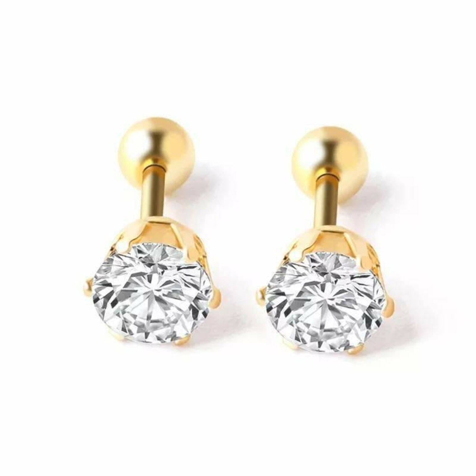 Gold titanium earrings Clearance
