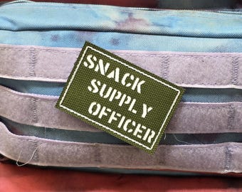 Snack Supply Officer Laser Cut Patch 2" x 3" , Tactical Gear, EDC, 2x3