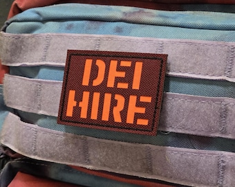 DEI HIRE Laser Cut Patch 2" x 3" , CORDURA 1000D Fabric, Hook and Loop