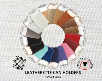 Leatherette Can Holder, Can Cooler , Engraving Blanks, Glowforge, Laserable Leatherette, Blanks, beverage sleeve, Engravable, Blank, 12 oz