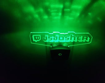 Gamer tag Night Light RGB, twitch name tag, steaming gamer, gift,