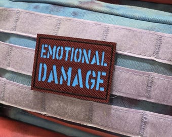 Emotional Damage Laser Cut Patch 2" x 3" , Tactical Gear,