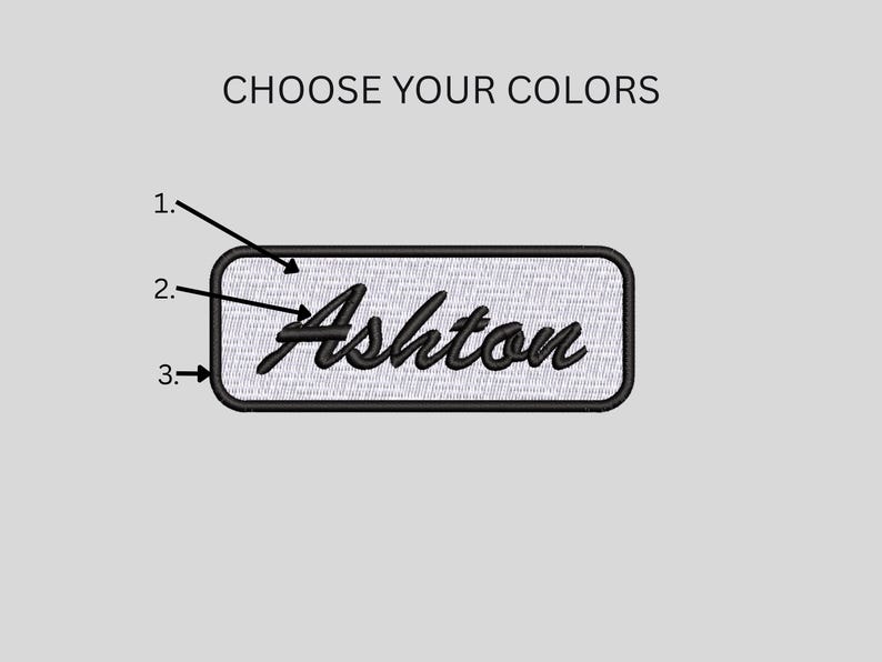 Rectangle Name Patch Cursive – Morale Patch | Custom Patches | Hook & Loop image 2