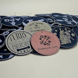 Leatherette Patches with Heat Adhesive, Rectangle 3.5"x2.5"| Glowforge, Laserable Leatherette, Hat Patches, Leather Patch, Iron on Patch, image 7