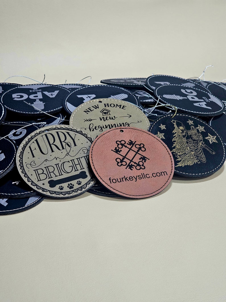 Leatherette Patches with Heat Adhesive, Rectangle 3.5"x2.5"| Glowforge, Laserable Leatherette, Hat Patches, Leather Patch, Iron on Patch, image 7
