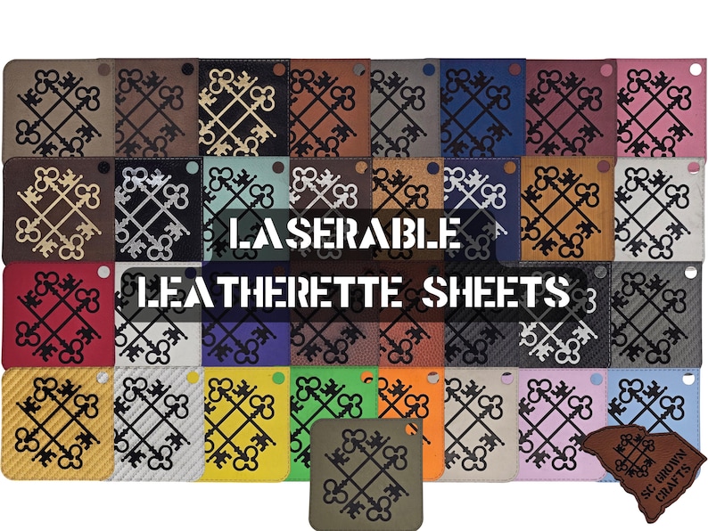 Laserable Leatherette Sheets 12x24 or 12x12 or 6x12 ~ Laser Supplies, Glowforge Supplies,xtool,omtech~ image 1