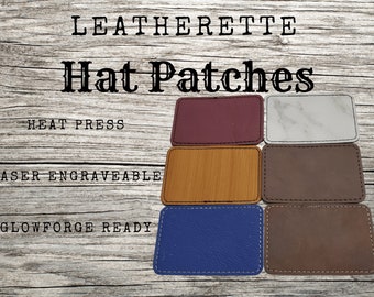 Small Rectangle Laserable Leatherette Patch With Heat Applied