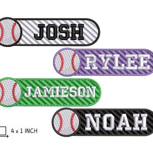 Personalisierte Baseball Bag Tag- Gestickte Aufnäher - Sport Patches - Namen Bänder - Aufnäher für Jacke, Mantel, Weste, Tasche, BookBag ~