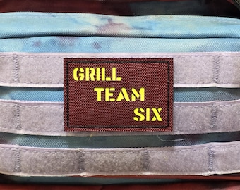 Grill Team Six Laser Cut Patch 2" x 3" , Tactical Gear,