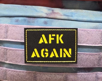 AFK Again Laser Cut Patch 2" x 3" , Tactical Gear,