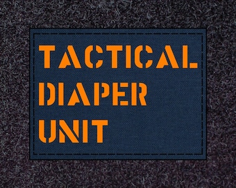 Tactical Diaper Unit Laser Cut Patch 2" x 3" , CORDURA 1000D Fabric, Hook and Loop