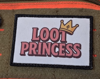 Loot Princess – Funny Tactical Morale Patch | Custom Quote Patch | Hook & Loop Patch for Backpack, Vest, Hat, Gear