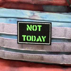 Not Today Laser Cut Patch 2 "x 3" taktischer Aufnäher, EDC, 2x3