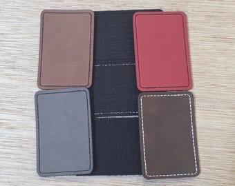 Rectangle Laserable Leatherette Patches with Hook and Loop ~ Laser Supplies, Glowforge Supplies,xtool,omtech~