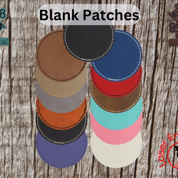 Leatherette Patches with Heat Adhesive, 3" Circle | Glowforge, Laserable Leatherette, Hat Patches, Leather Patch, Iron on Patch, Blanks