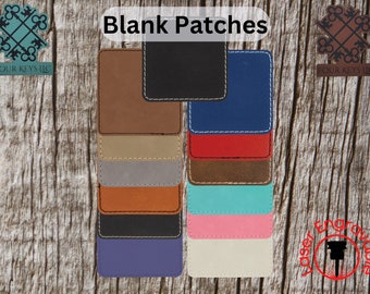 Grote vierkante laserbare kunstleren patch met door warmte aangebrachte lijm 3"x3"~ Glowforge-benodigdheden, laserbenodigdheden, hoedenpatches, opstrijkbare ~