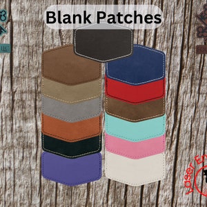Leatherette Patches with Heat Adhesive Hexagon 3.5"x2.5" Glowforge, Laserable Leatherette, Hat Patches, Leather Patch, Iron on Patch, Blanks