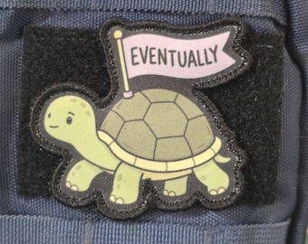 Turtle – Iron-On, Funny Tactical Morale Patch | Custom Quote Patch | Hook & Loop Patch for Backpack, Vest, Hat, Gear