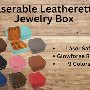 Laserable Leatherette Jewelry Box ~ Ring Box, Travel Box, Travel Jewelry Box, Glowforge Supplies, Blank, Laser ~,xtool,omtech~
