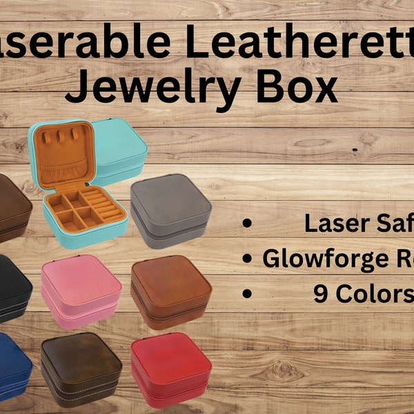 Laserable Leatherette Jewelry Box ~ Ring Box, Travel Box, Travel Jewelry Box, Glowforge Supplies, Blank, Laser ~,xtool,omtech~