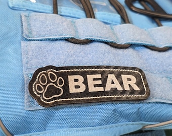Paw Print Name Patch, K9 patch, Leatherette Patch