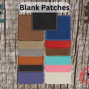 Set of 10 Blank Rustic Laserable Leatherette Rectangle Patch With