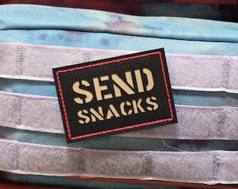 Send Snacks Laser Cut Patch 2" x 3" , Tactical Gear,