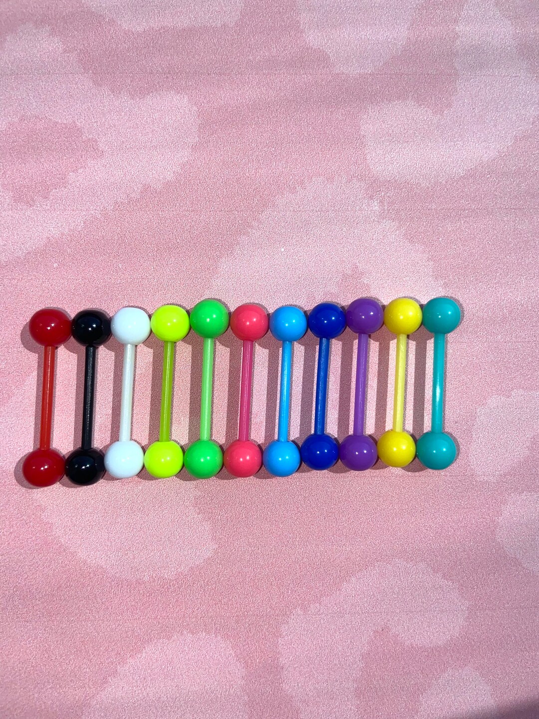 14G Acrylic Tongue Piercing Barbell Nipple Piercing Rings Etsy