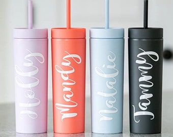 16oz Personalized Tumblers with Matching Straw