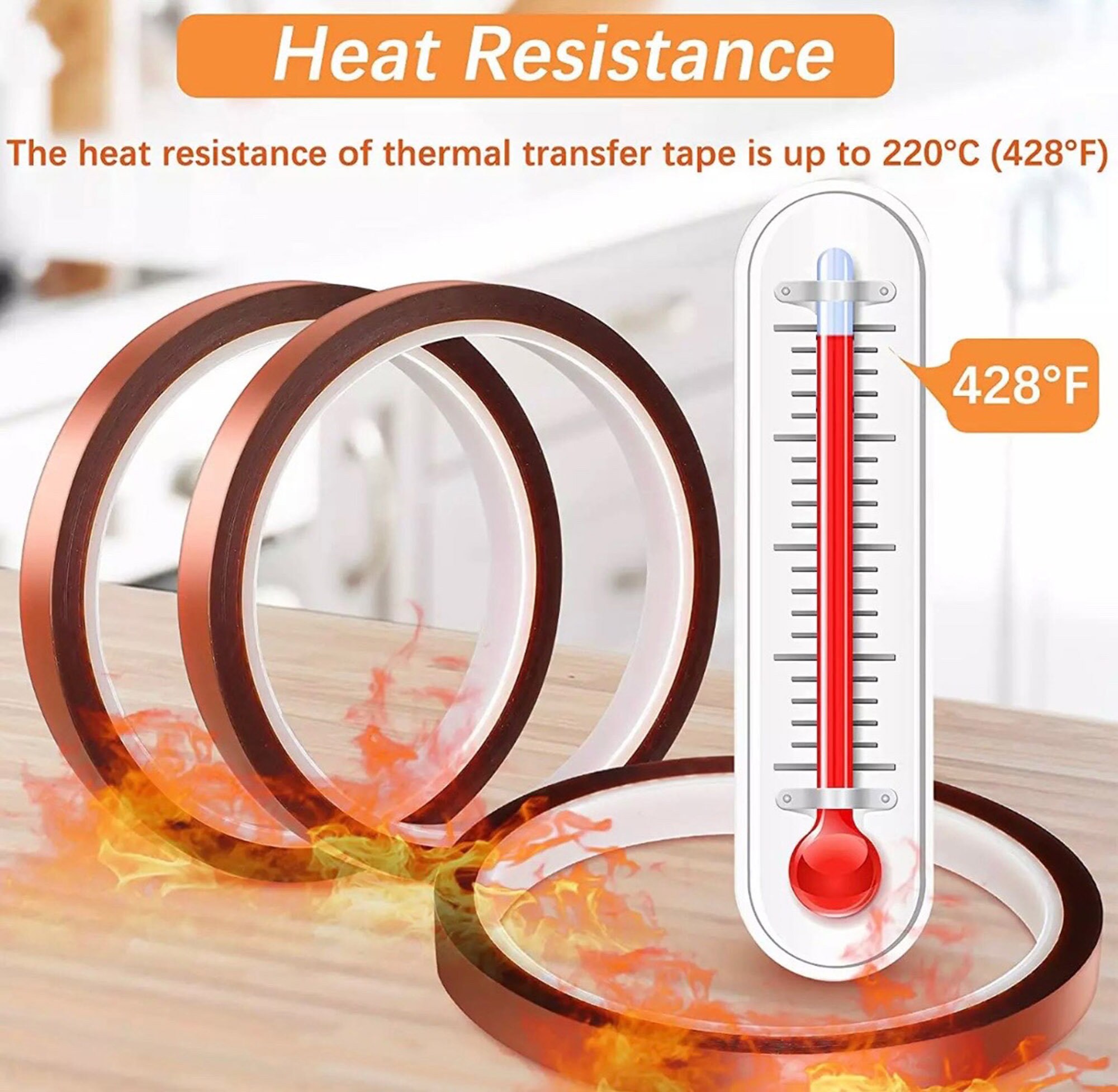 Heat Tape Dispenser/heat Resistant Tape/sublimation Tape/heat Press Tape  25mm X 33m 