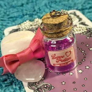 Love Potion Necklace, Valentines Day Necklace, Valentines Day Gift, Gifts for Her, Love Potion Number 9, Witchy Jewelry, Kitchy, Fantasy