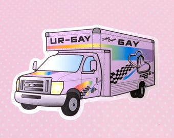 Pegatina de vinilo impermeable Uhaul Ur Gay
