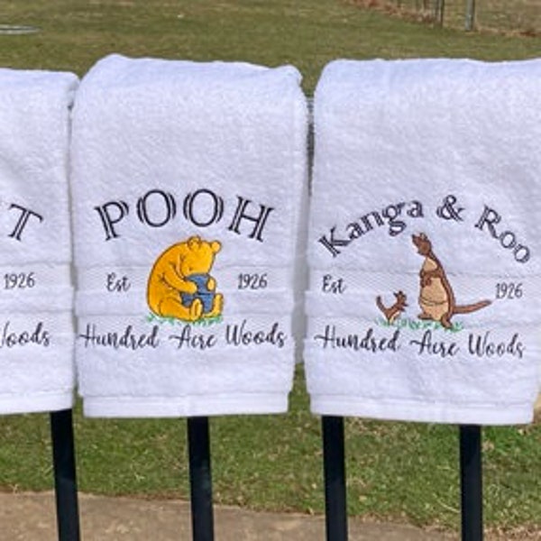 Pooh-Themed Set of 6 Hand Towels- 100% Cotton- Established Story From 1926