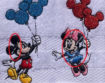 Toallas de cumpleaños personalizadas con forma de ratón, toallas de mano bordadas a medida para niños y fiestas.