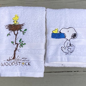Beloved Black and White Hound Dog Set or Individual 100 Cotton Hand Towels Nostalgia Children s Bathroom Decor Classic Cartoon Etsy