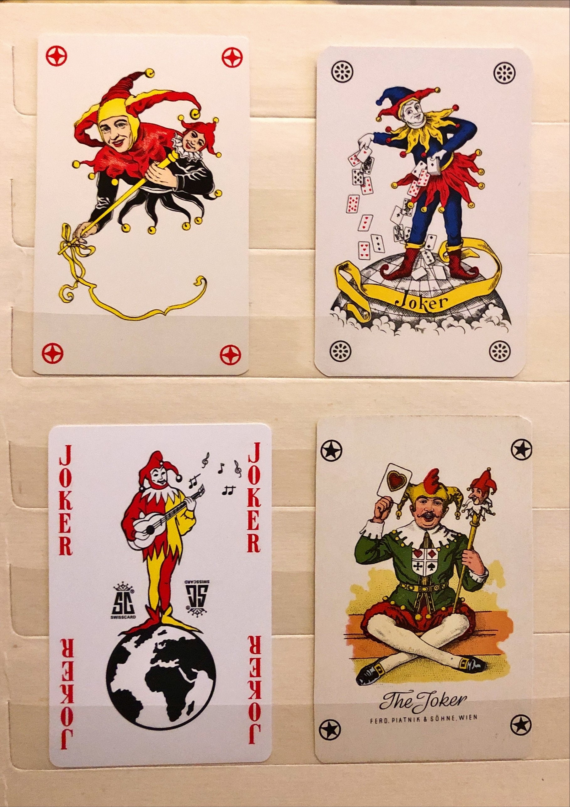 Playing Card Joker Lot of four Jokers 7 Etsy