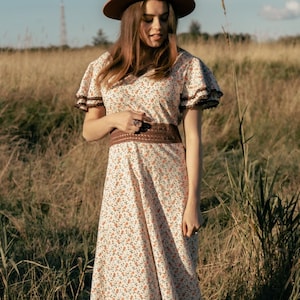 Vintage Authentic 1970s Maxi Dress with Liberty Print in Cotton