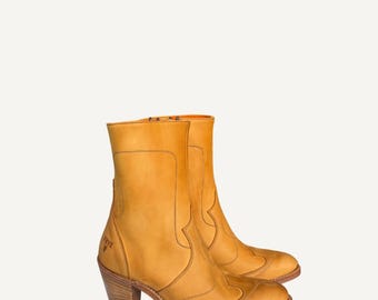 Frye Yellow Western Boots Embroidered - Deadstock