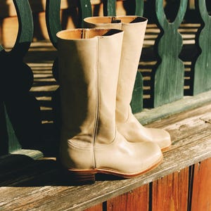 Chunky Boots in Camel Low Heel image 8