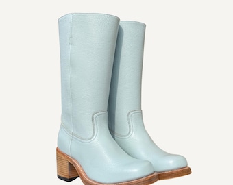 Grova stövlar babyblå