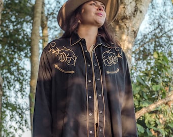 Western Blouse Black & Gold