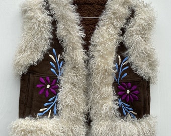 Afghan Sheepskin Waistcoat Thuraya