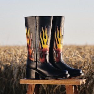 Y2k Flame Boots - Etsy