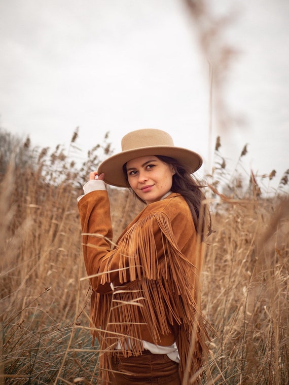 Fringed leather jacket