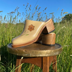 Flower Clogs in Camel