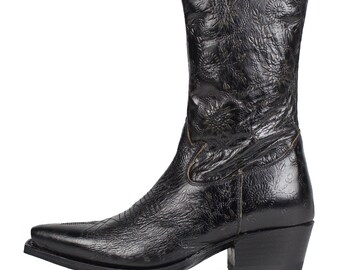 Black Ankle Floral Boots - Limited Edition