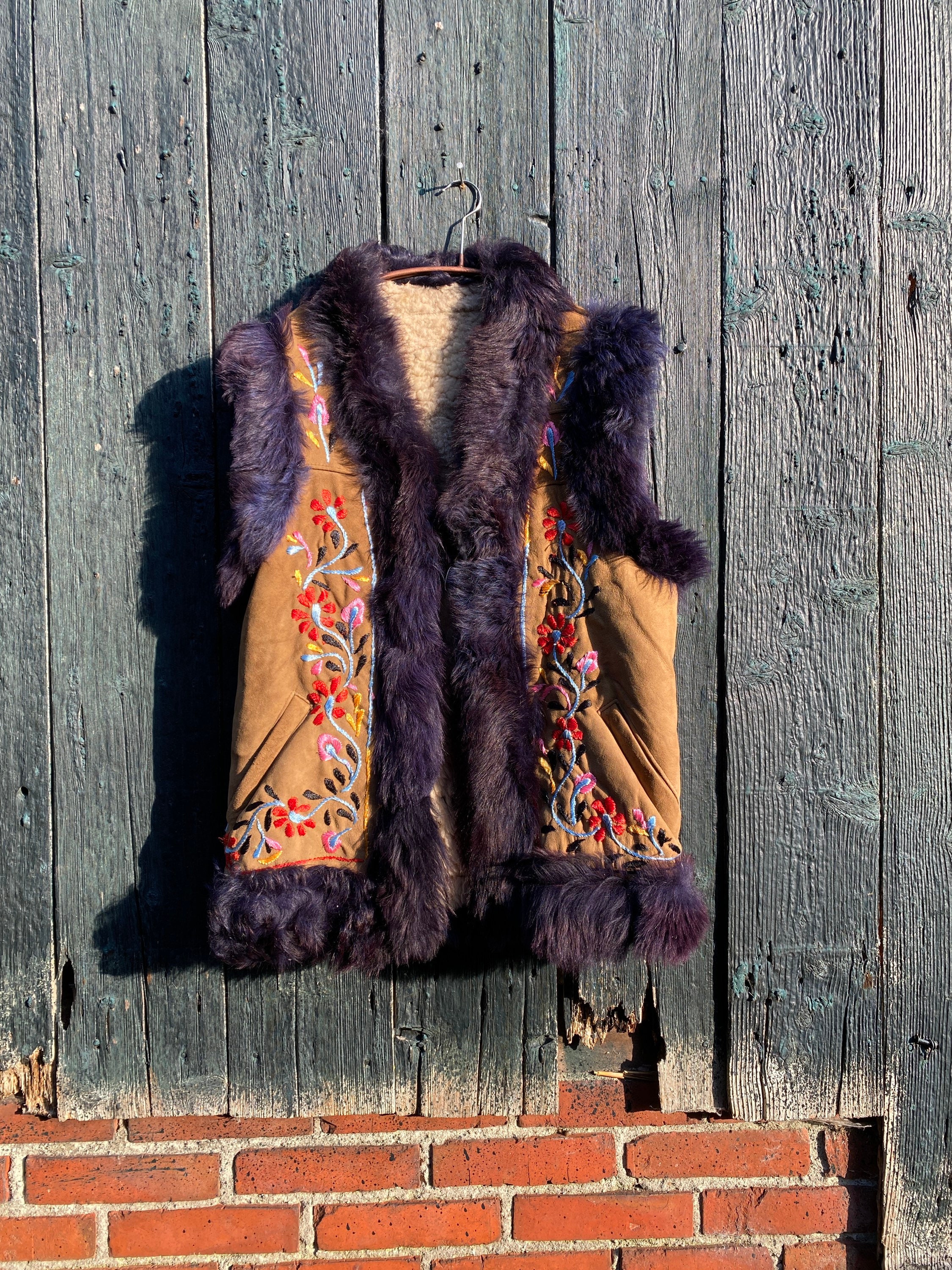 Afghan Sheepskin Waistcoat Cardigan Farah - Etsy